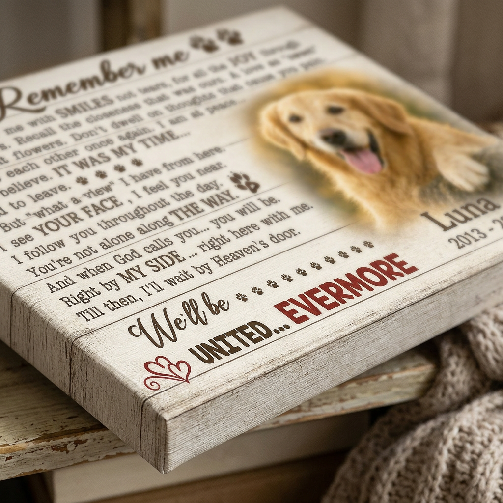 Personalized Dog Memorial Photo Canvas Print, Pet Loss Sympathy Gift, Remember Me Wall Sign - Image 5