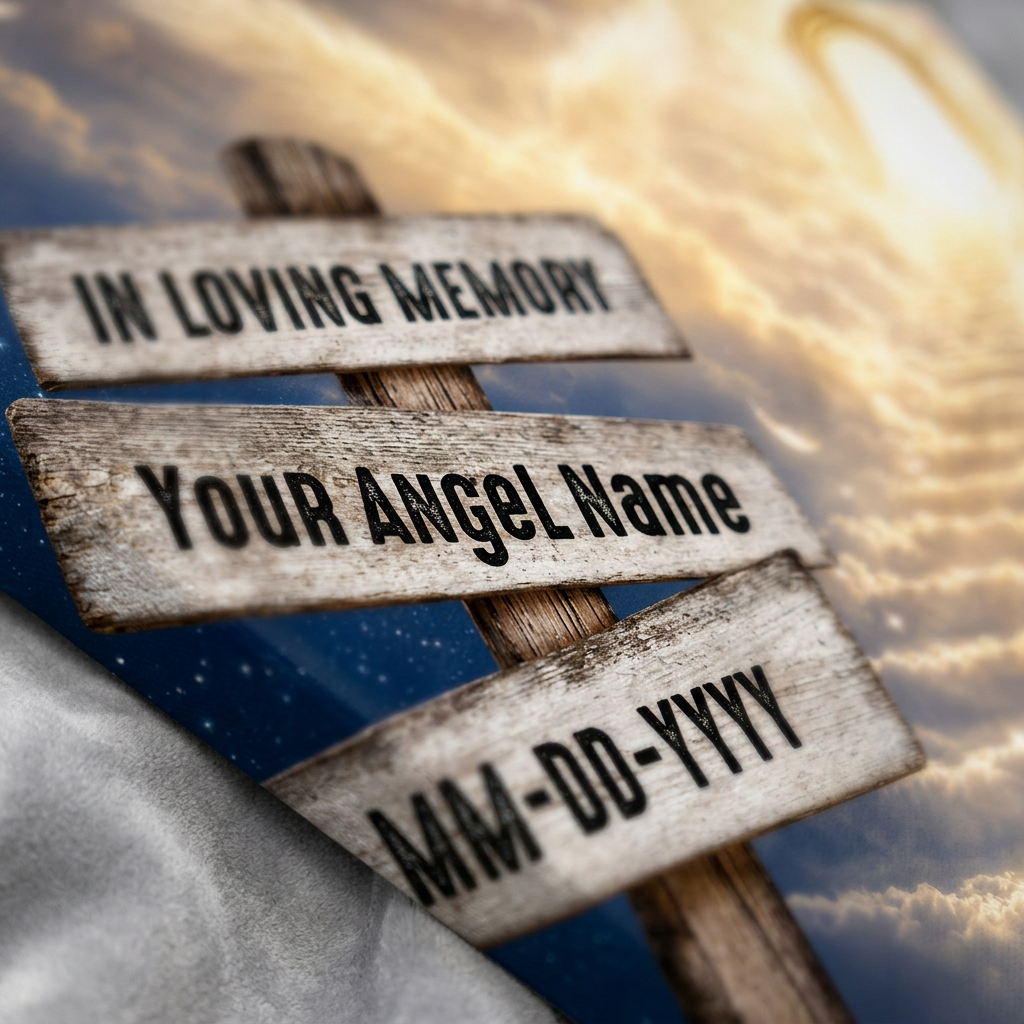 Personalized In Loving Memory Memorial Wall Canvas with Heaven Signpost Sympathy Gift for Loss of a Loved One - Image 5