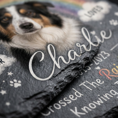 Personalized Dog Memorial Garden Stone – Rainbow Bridge Pet Loss Sympathy Gift - Image 5