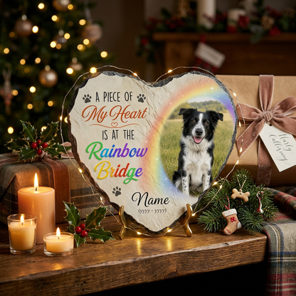 Personalized Rainbow Bridge Dog Memorial Garden Stone Custom Photo Pet Loss Gift - Image 6