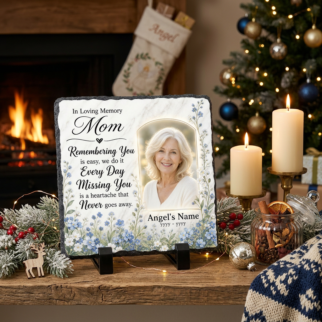 Personalized Mom Memorial Slate Garden Stone With Photo for Loss of Mom Gift - Image 6