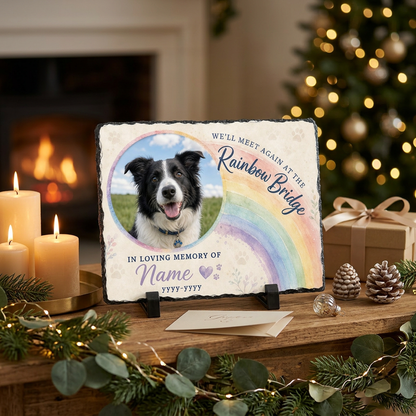 Personalized Dog Memorial Slate Garden Stone – Rainbow Bridge Pet Loss Gift - Image 6