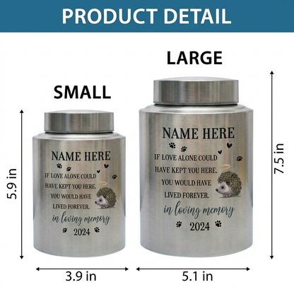 Personalized Hedgehog Pet Memorial Cremation Urn UV Printed Stainless Steel Dog Cat Loss Remembrance Sympathy Paw Print Halo Memorial Keepsake Urn, Memorial Gift, In Loving Memory - Image 6