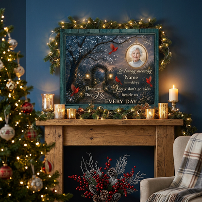 Personalized Cardinal Memorial Wall Canvas Sympathy Gift for Loss of Loved One - Image 6