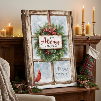 Personalized Cardinal Memorial Canvas Wall Art – Christmas Remembrance Sympathy Gift - Image 6
