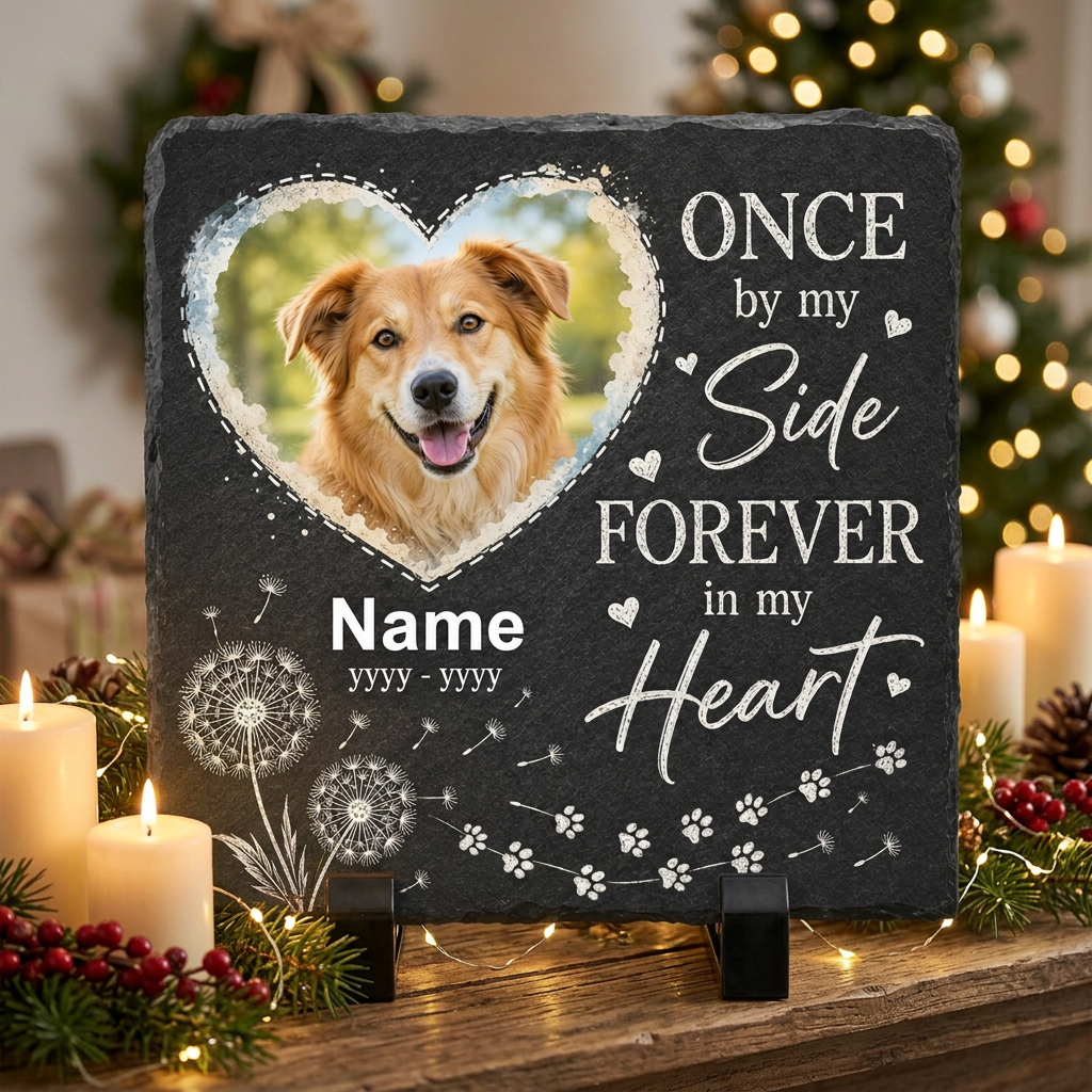 Personalized Dog Memorial Photo Rock Slate Garden Stone – Pet Loss Gift - Image 6
