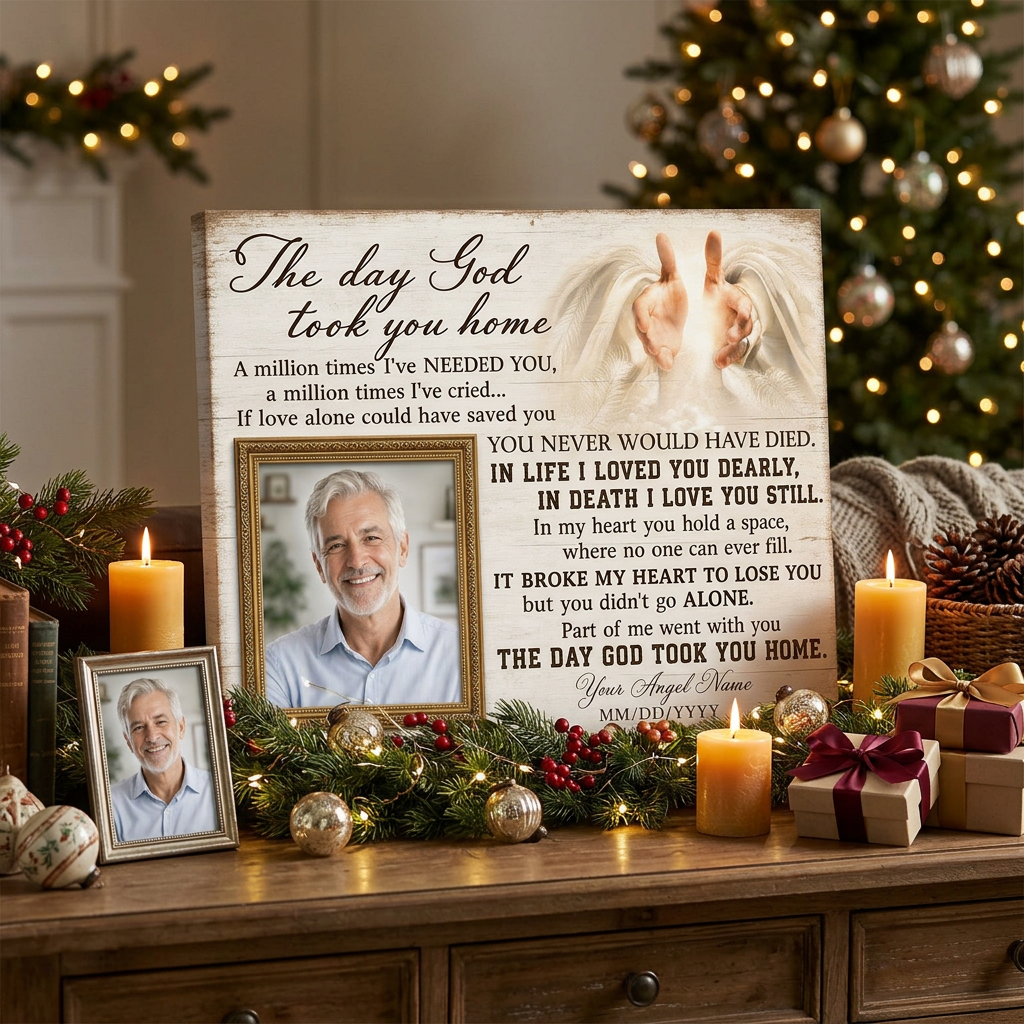 Personalized Memorial Wall Canvas with Photo Christian Sympathy Gift for Loss of Loved One - Image 6