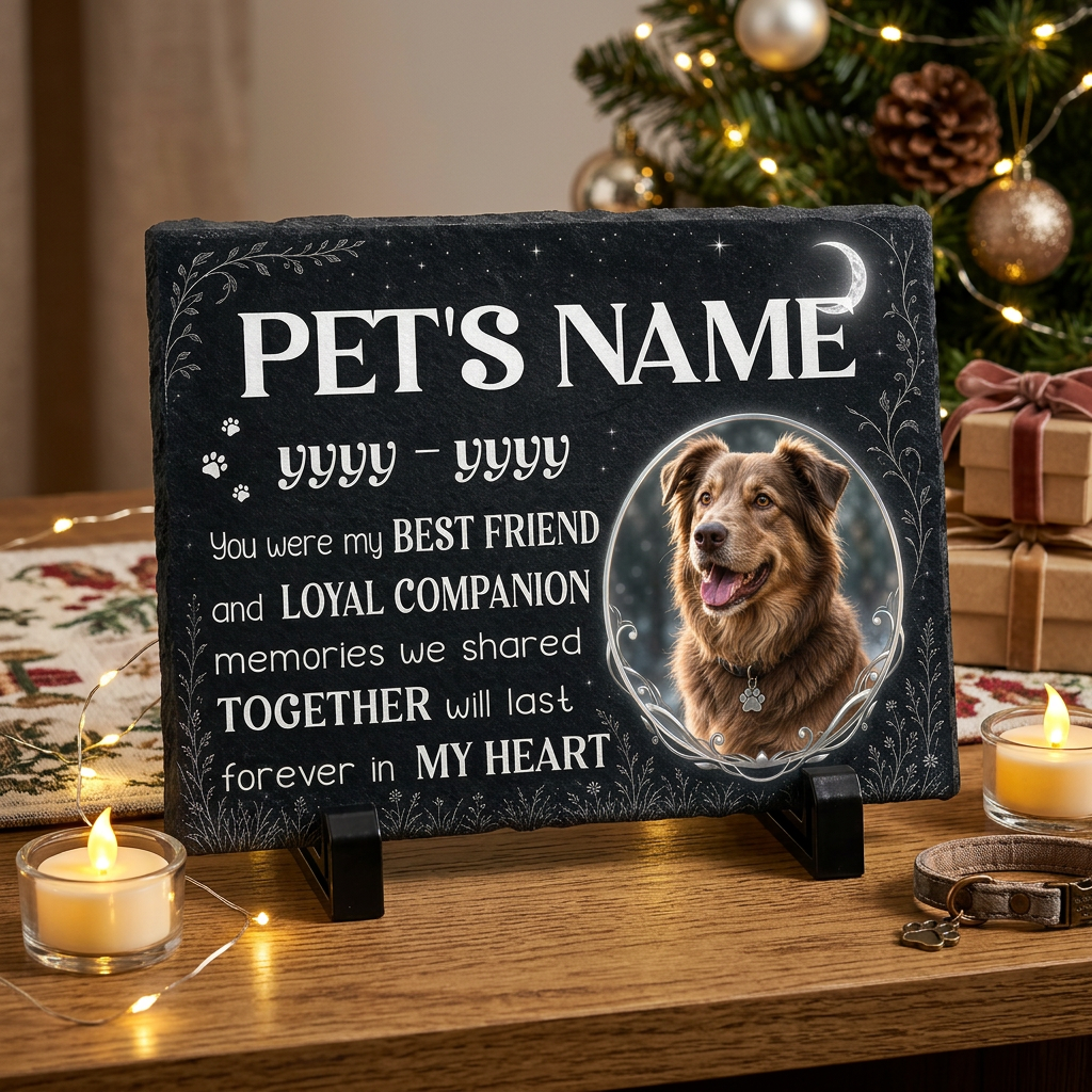 Personalized Dog Memorial Garden Stone with Photo – Pet Loss Slate Gift - Image 6