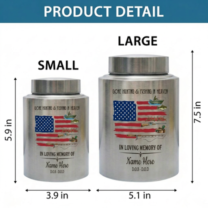 Personalized Bass Fishing Cremation Urns for Human Ashes Stainless Steel Hunter Fisherman Remembrance Sympathy Condolence Gift Large 7.5x5.1 Memorial Keepsake Urn, Memorial Gift, In Loving Memory - Image 6