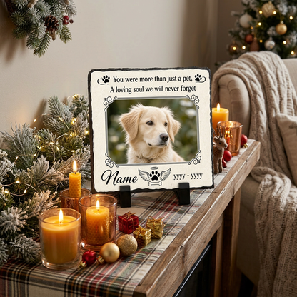 Personalized Pet Memorial Garden Stone – Custom Photo Slate Dog Loss Keepsake - Image 6