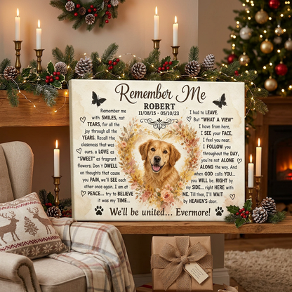Personalized Dog Memorial Canvas Wall Art - Custom Pet Photo Print with Name & Dates - Image 6