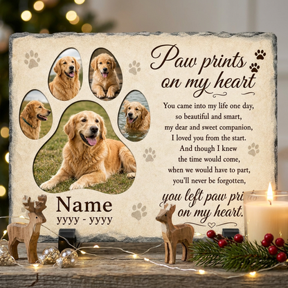 Personalized Dog Photo Memorial Garden Stone – Pet Loss Remembrance Slate - Image 6