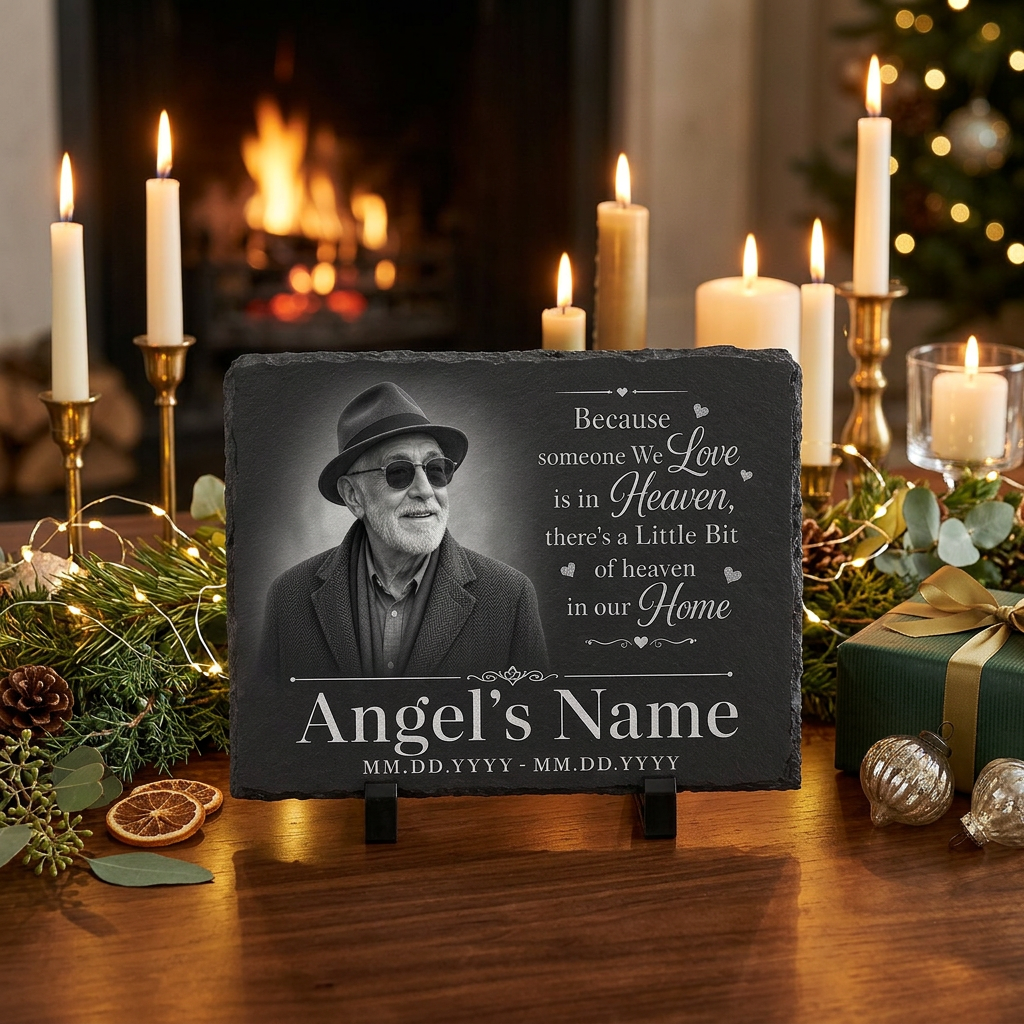 Personalized Memorial Slate Stone Plaque with Photo – Custom Sympathy Gift for Loved One - Image 6