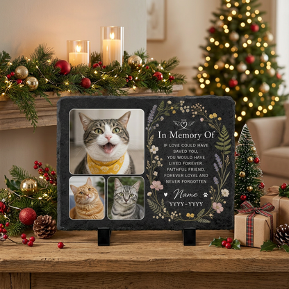 Personalized Cat Memorial Garden Stone Custom Photo Slate Pet Sympathy Gift - Image 6