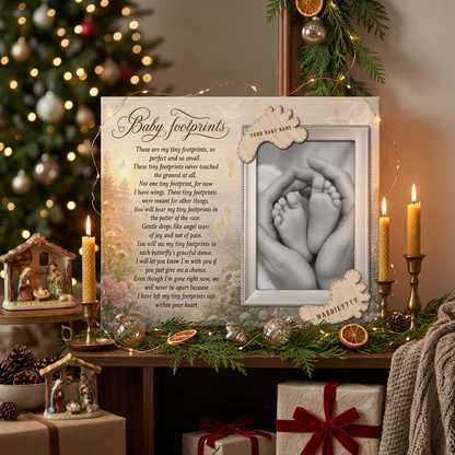 Personalized Baby Footprints Memorial Canvas | Infant Loss Keepsake Art - Image 6