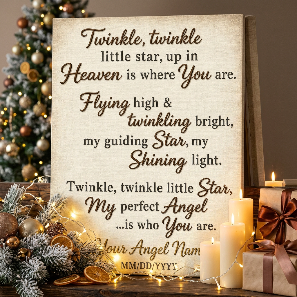 Personalized My Little Angel Memorial Wall Canvas for Infant Loss Remembrance Gift - Image 6