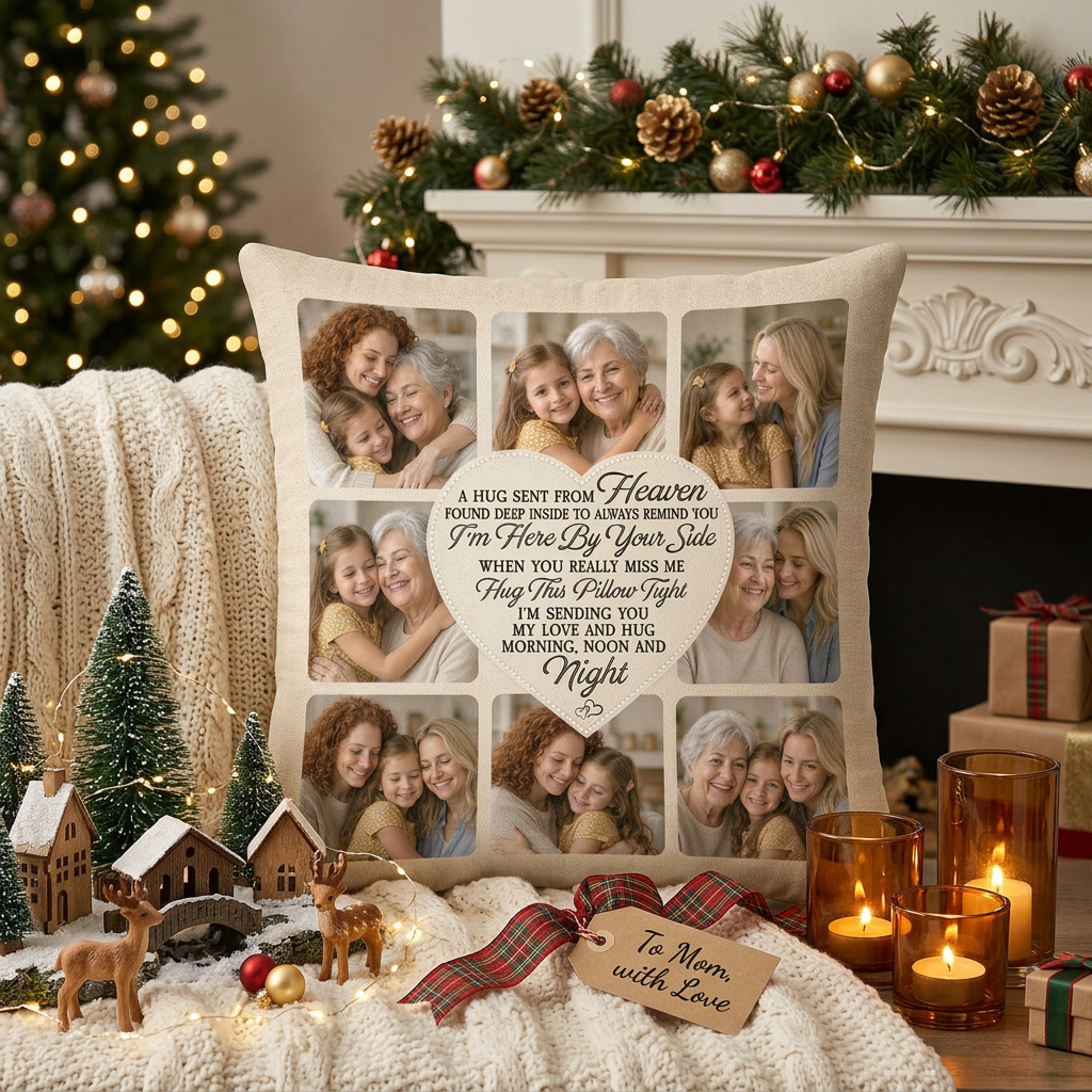 Personalized Photo Collage Memorial Pillow - A Hug Sent From Heaven Remembrance Gift for Family - Image 6