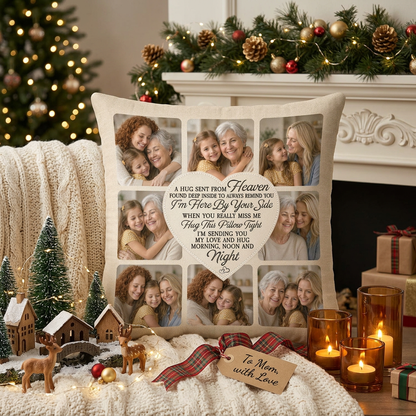 Personalized Photo Collage Memorial Pillow - A Hug Sent From Heaven Remembrance Gift for Family - Image 6