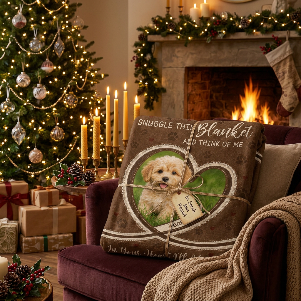 Personalized Pet Memorial Fleece Blanket with Photo, Dog Cat Loss Remembrance Keepsake Gift - Image 6