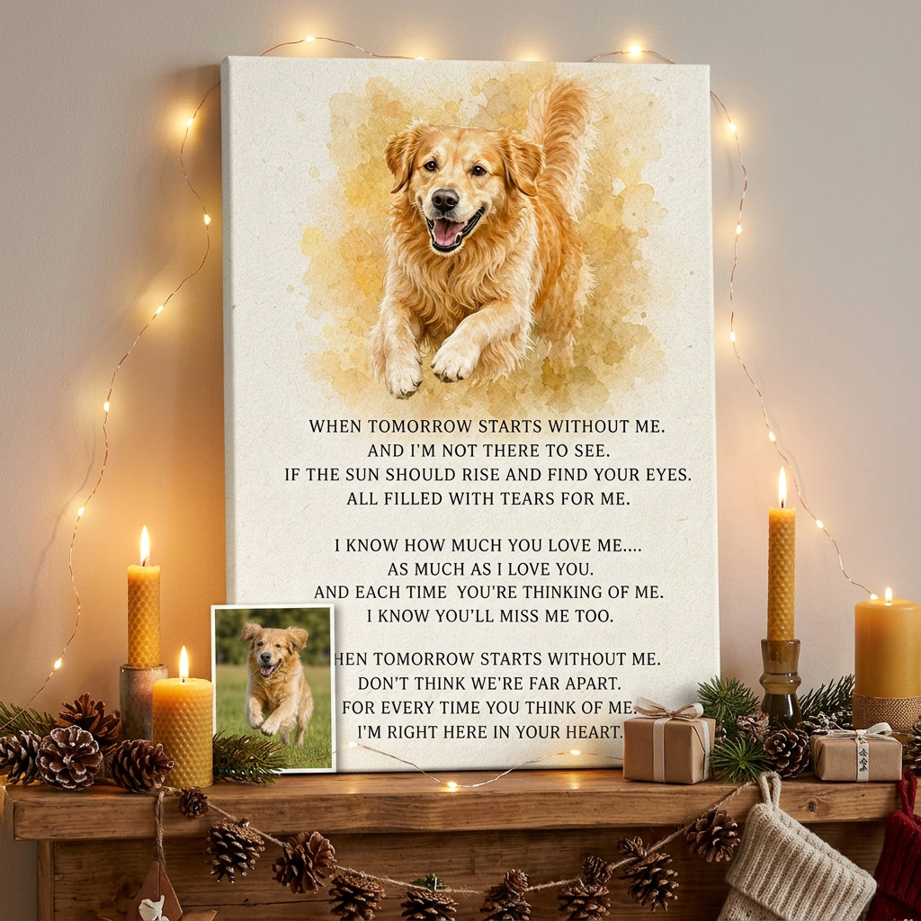 Personalized Pet Memorial Wall Canvas – Custom Dog Loss Remembrance Gift - Image 6
