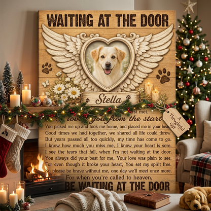 Personalized Pet Memorial Angel Wings Photo Wall Canvas - Dog Loss Remembrance Gift - Image 6