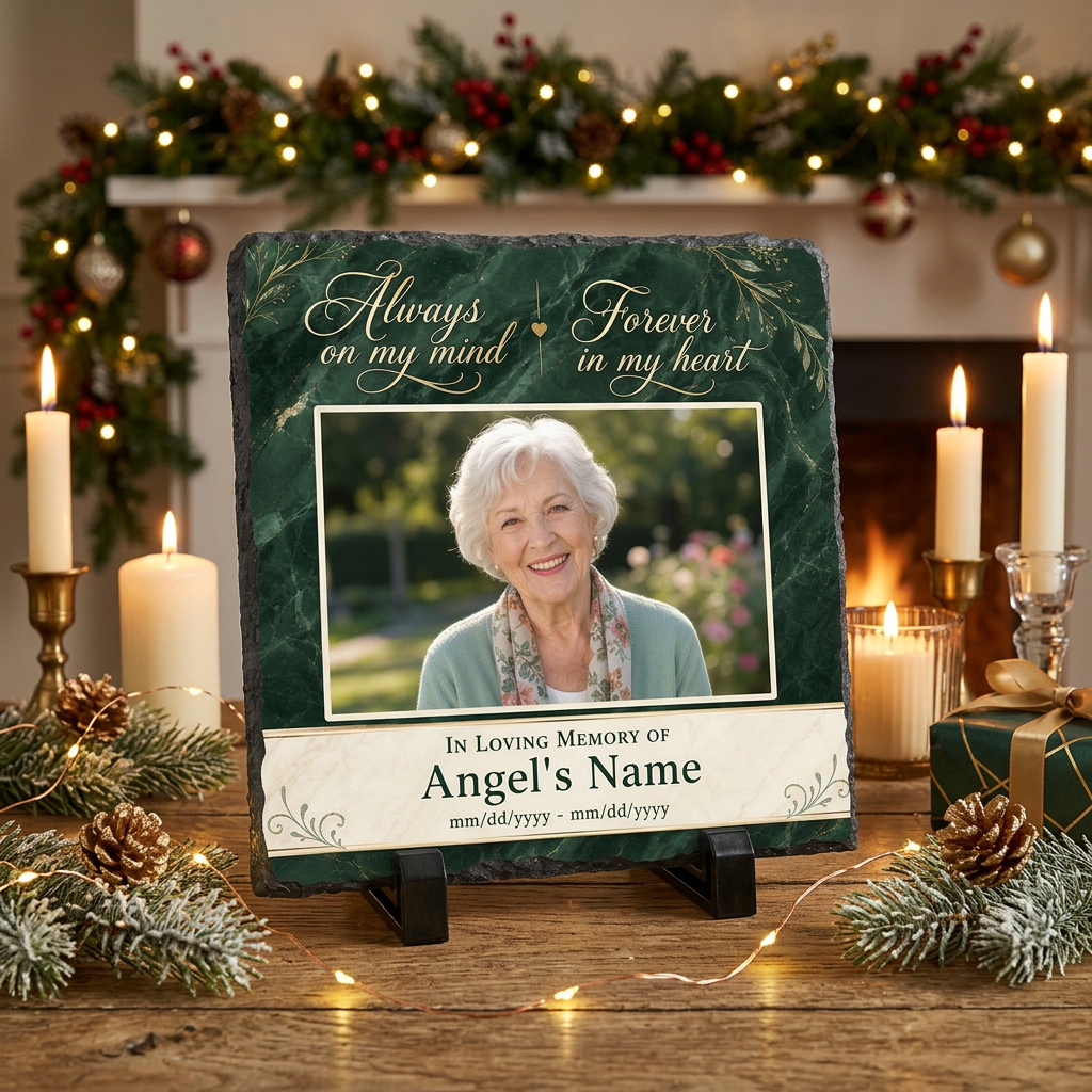 Personalized Memorial Photo Slate Stone – In Loving Memory Bereavement Gift - Image 6