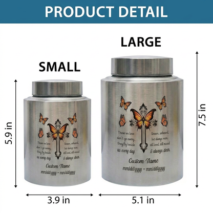 Personalized Christian Dove Stainless Steel Cremation Urn For Mom Sister Women Adult Female Human Ashes, Custom Name And Dates Display, Memorial Keepsake Urn, Memorial Gift, In Loving Memory - Image 6