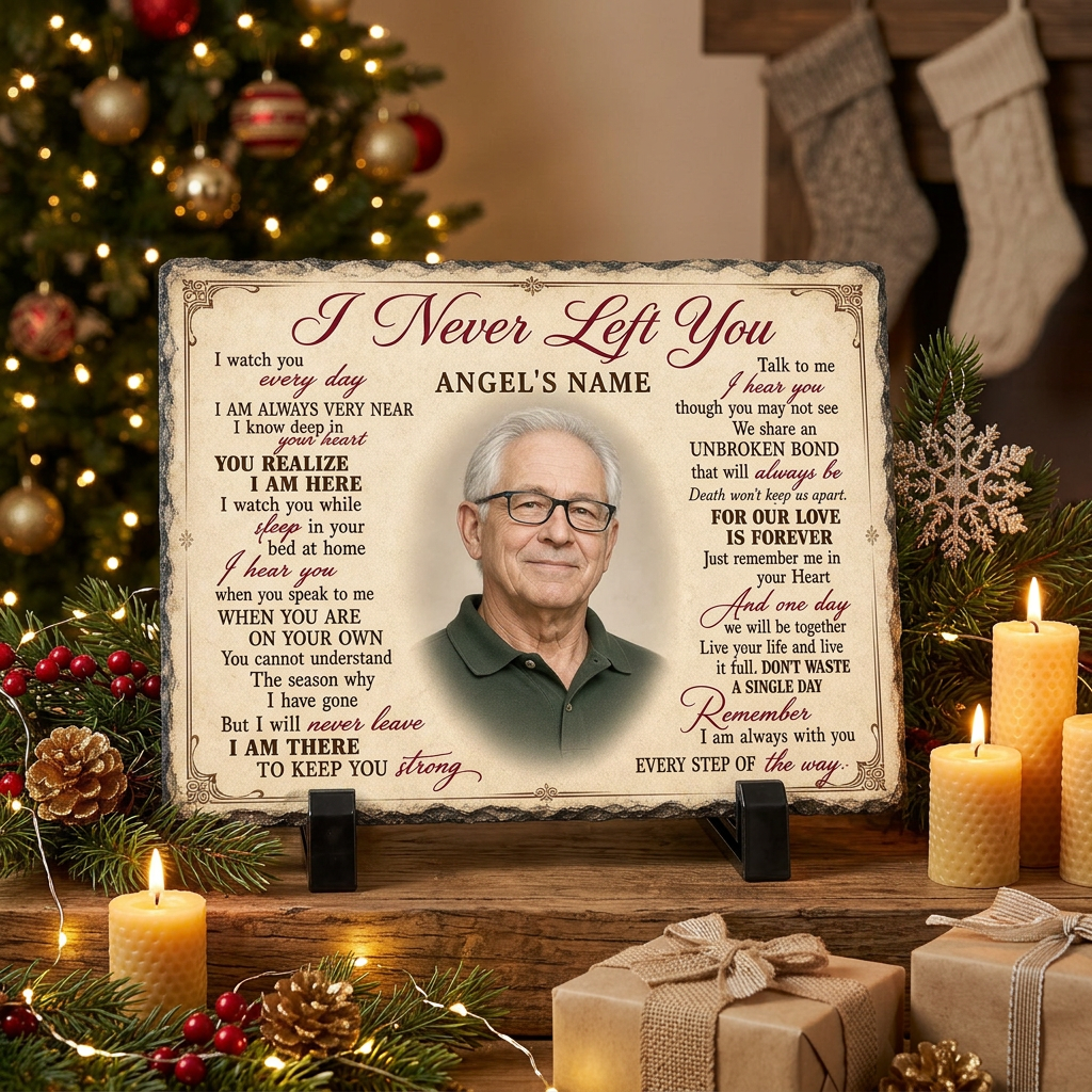 Personalized Memorial Photo Slate – I Never Left You Stone Gift for Loss of Loved One - Image 6