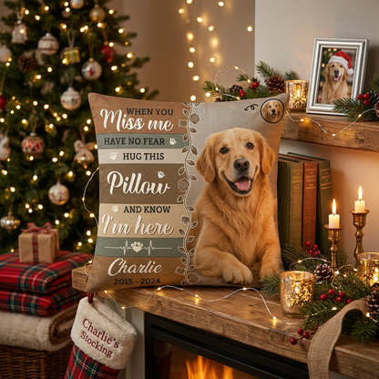 Personalized Pet Memorial Pillow Custom Photo Dog Cat When You Miss Me Loss Keepsake - Image 6