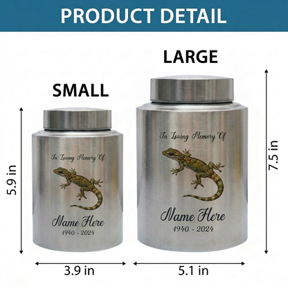 Personalized Iguana Lizard Stainless Steel Cremation Urn for Human Ashes Loss of Loved One Family Member Decorative Display 7.5in x 5.1in Memorial Keepsake Urn, Memorial Gift, In Loving Memory - Image 6