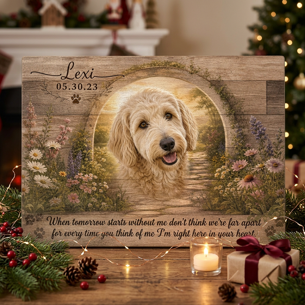 Personalized Dog Memorial Wall Canvas with Photo, Name and Date – Pet Loss Gift - Image 6