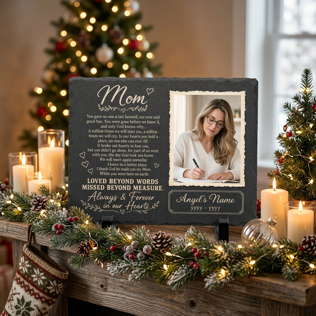 Personalized Mom Memorial Garden Stone – Rectangle Slate Gift for Loss of Mother - Image 6