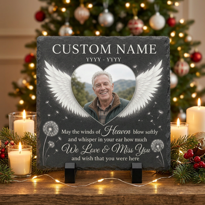 Personalized Memorial Garden Stone Slate Plaque with Photo – Gift for Loss of Loved One - Image 6