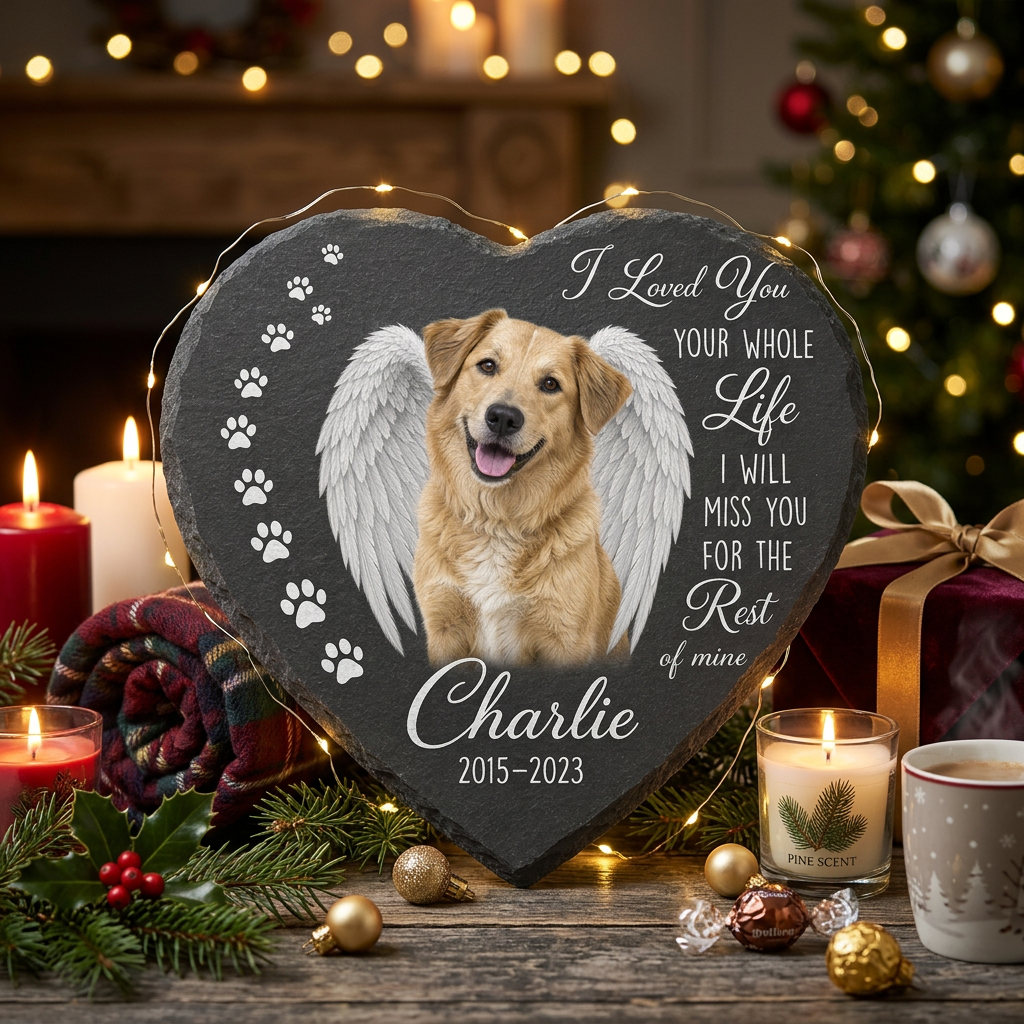 Personalized Dog Photo Memorial Garden Stone with Angel Wings, Pet Loss Gift - Image 6