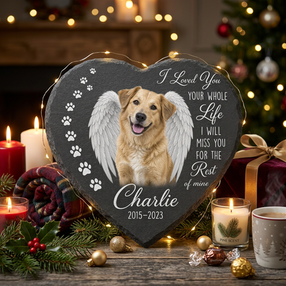 Personalized Dog Photo Memorial Garden Stone with Angel Wings, Pet Loss Gift - Image 6
