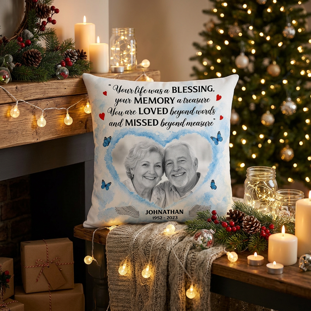 Personalized Memorial Photo Pillow When You Miss Me Hug This Sympathy Gift for Family - Image 6