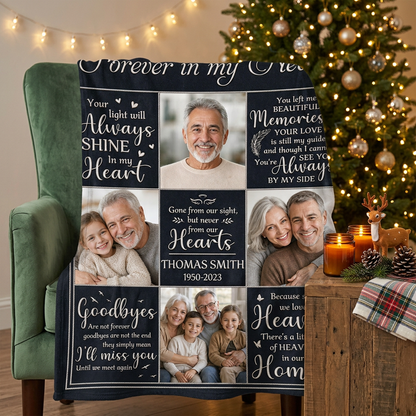 Personalized Memorial Photo Fleece Blanket - Sympathy Keepsake Gift for Loss of Father or Husband - Image 6