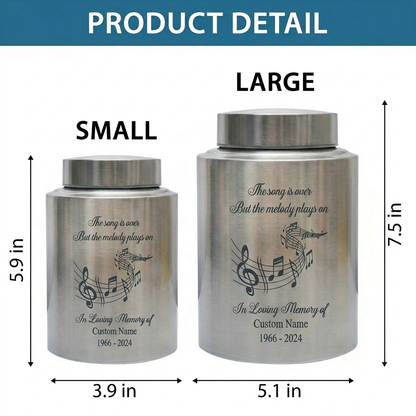 Personalized Musician Musical Staff Treble Clef Stainless Steel Urn For Ashes Music Lover Loss Of Loved One Remembrance Large Capacity Memorial Keepsake Urn, Memorial Gift, In Loving Memory - Image 6