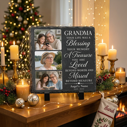 Personalized Grandma Memorial Photo Slate Stone, In Memory Of Grandmother Gift - Image 6