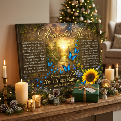 Personalized Remember Me Memorial Canvas Wall Art Sympathy Gift for Loss - Image 6