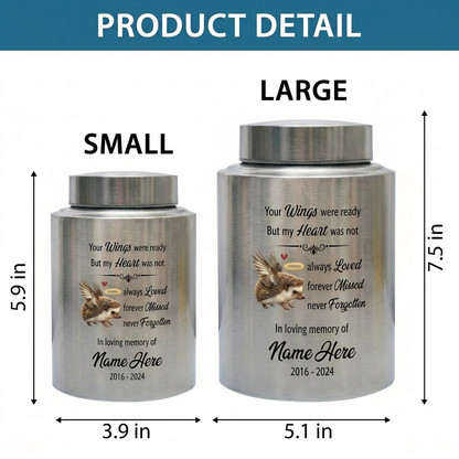Personalized Hedgehog Your Wings Were Ready But My Heart Was Not Metal Pet Urn For Ashes Bereavement Condolence Present For Animal Lovers Memorial Keepsake Urn, Memorial Gift, In Loving Memory - Image 6