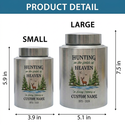 Personalized Deer Hunting Fields of Heaven Urn Custom Hunter Cremation Receptacle for Dad Grandpa Husband Large Capacity Sizes Memorial Keepsake Urn, Memorial Gift, In Loving Memory - Image 6