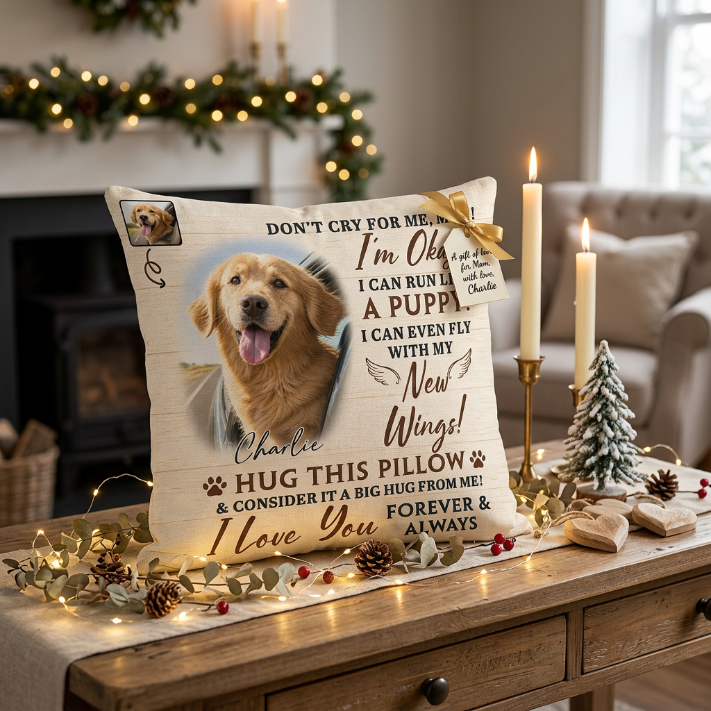 Personalized Dog Memorial Pillow with Photo & Name - Pet Loss Sympathy Gift Throw Cushion - Image 6