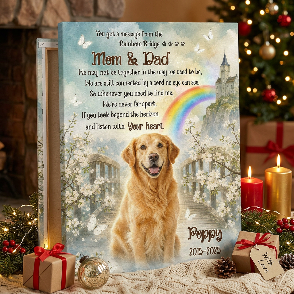 Personalized Pet Memorial Canvas Wall Art - Dog Loss Rainbow Bridge Sympathy Gift - Image 6