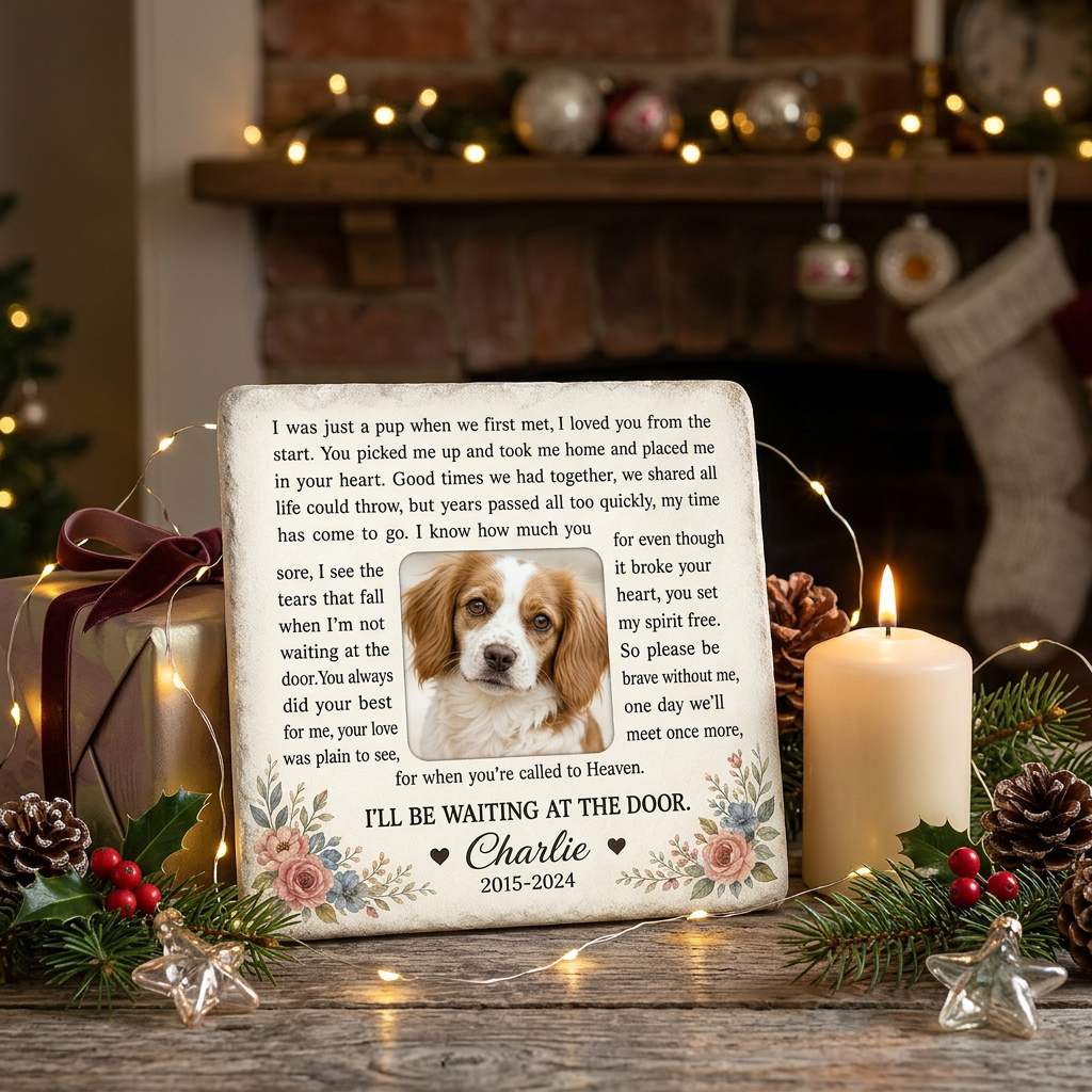 Personalized Dog Memorial Garden Stone – I Will Be Waiting at the Door Gift - Image 6