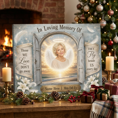 Personalized Angel Wings Memorial Portrait Canvas Gift for Loss of Loved One - Image 6