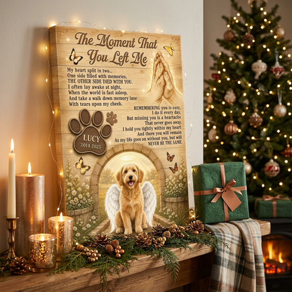 Personalized Dog Memorial Canvas Wall Art - Pet Loss Remembrance Gift with Angel Wings - Image 6