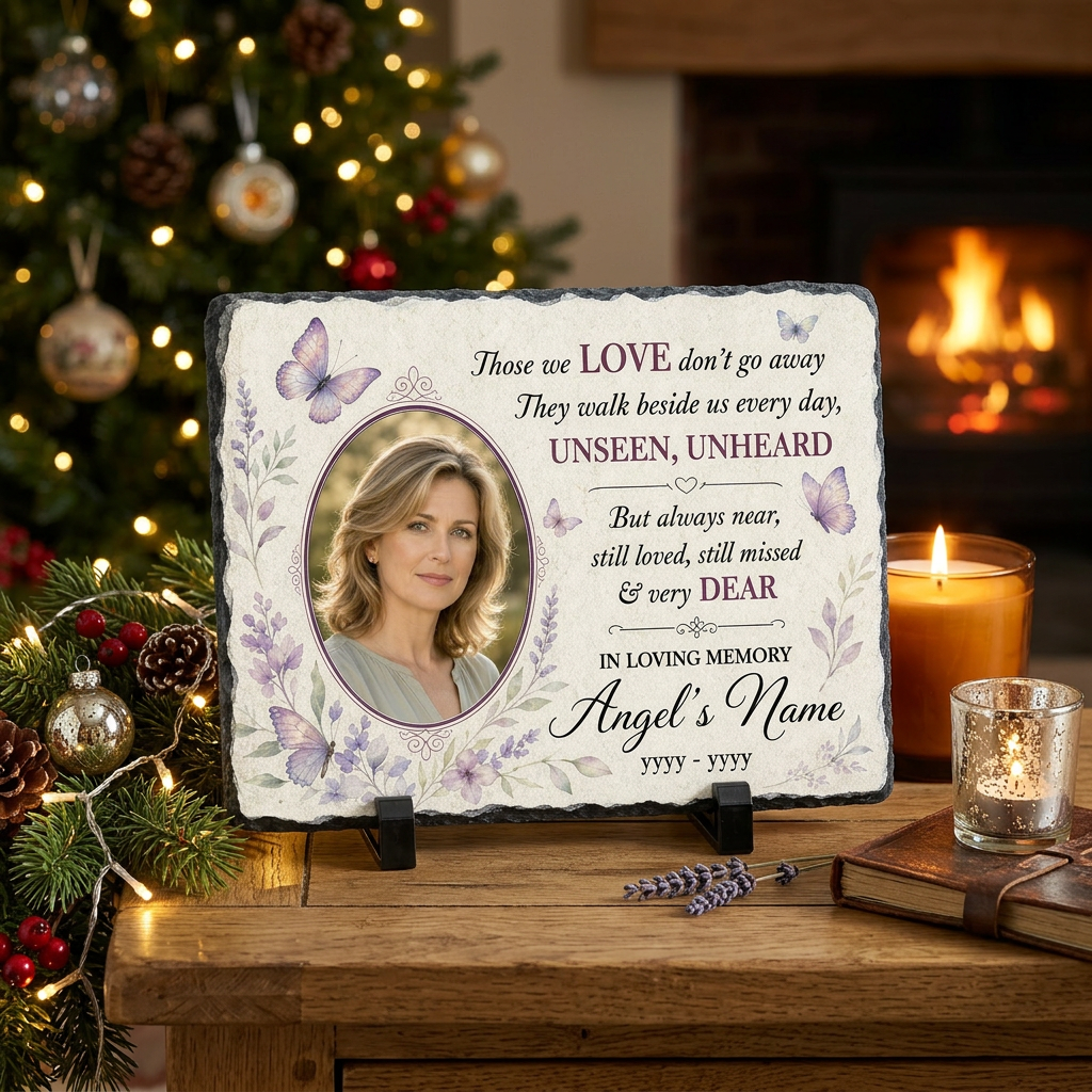 Personalized Parents Memorial Photo Slate Stone – Sympathy Gift for Loss - Image 6