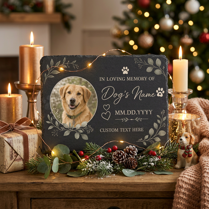 Personalized Pet Memorial Slate Plaque with Photo, Dog Remembrance Garden Stone - Image 6