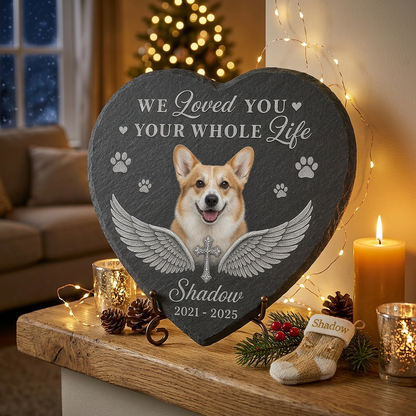 Personalized Pet Memorial Heart Shaped Garden Stone with Photo – Dog Loss Gift - Image 6